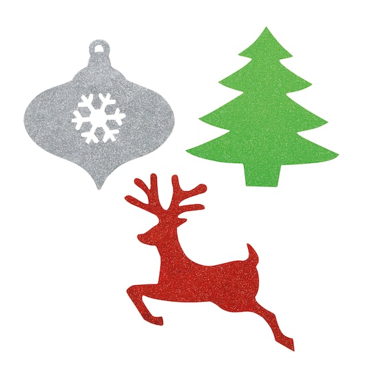 Glitter Christmas Cutout Decorations Christmas Party Decorations